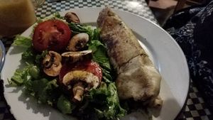 Vegan Burrito with salad. at Luna Vegana in Mexico City