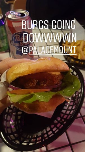 The Shroomy vegetarian burger. at Palace in Mount Maunganui