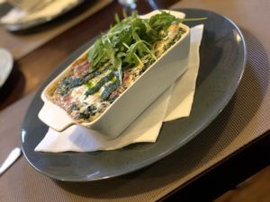 Spinach lasagne at La Strada in Brno