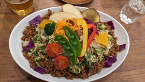 Vegan rice bowl at Where is a Dog in Tokyo