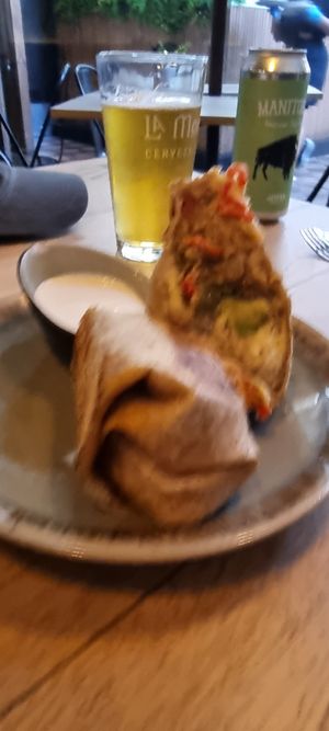 Chic burrito (delicious!) at Sapiens in Santiago