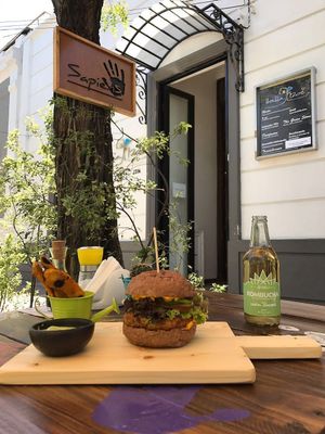 Veggie Burger at Sapiens in Santiago