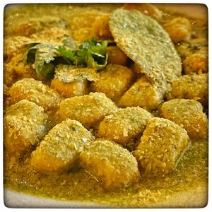 Sweet potato gnocchis  at Sapiens in Santiago