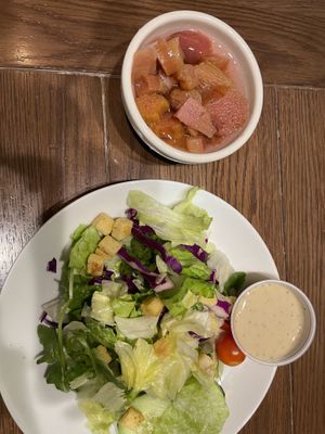 Rhubarb salad and Cesar salad   at Knott's Berry Farm - Mrs. Knott's Chicken Dinner Restaurant in Buena Park