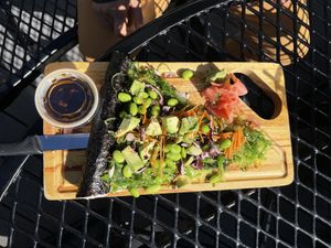 Veggie Sushi Pizza at WAVE Asian Bistro & Sushi in Mount Dora