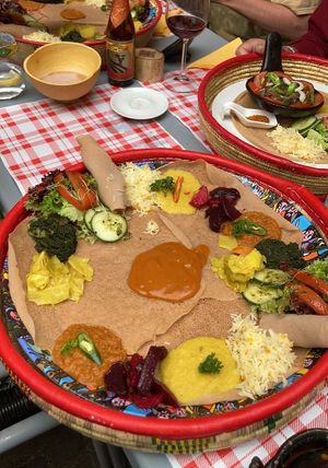 platter with all the vegan options at Africana in Schaffhausen