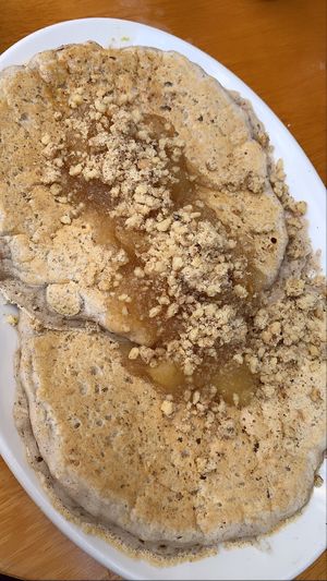 Apple spice pancakes!  at Jeannie's Great Maine Breakfast in Bar Harbor