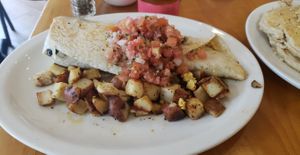 Vegan burrito at Jeannie's Great Maine Breakfast in Bar Harbor