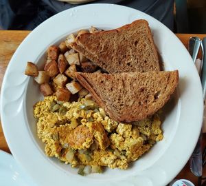 Island tofu scramble at Jeannie's Great Maine Breakfast in Bar Harbor