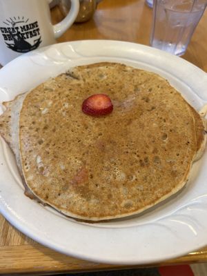 Gluten free vegan pancakes   at Jeannie's Great Maine Breakfast in Bar Harbor