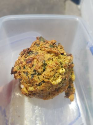 Super tasty vegan spinach and cheese scone at George Cafe in Mount Maunganui