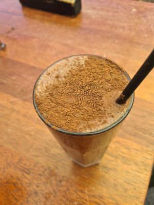 Peanut butter and caramel cold drink at George Cafe in Mount Maunganui