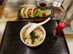 pan fried and soup gyoza at Taiwan Shokudo in Tokyo