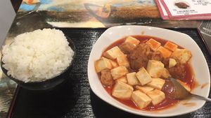 Chilli Tofu and soy meat  at Taiwan Shokudo in Tokyo