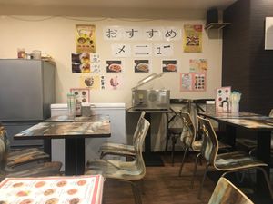 Seating area at Taiwan Shokudo in Tokyo