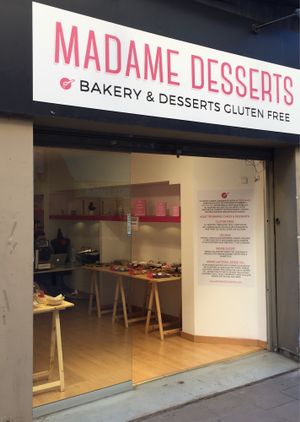 Store front  at Madame Desserts in Barcelona