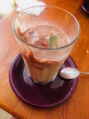 Ice coffee with chocolate ice cream  at Sufeat in Krakow