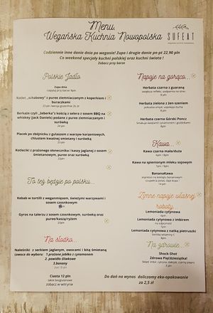 menu at Sufeat in Krakow