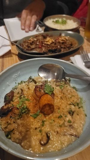Weekly Special Mushroom Risotto at Aleph Middle Eastern Eatery in Vancouver