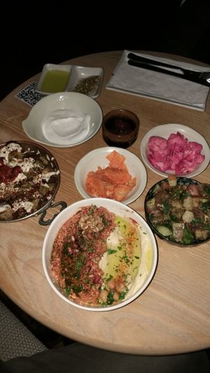 Mezze tasting platter at Aleph Middle Eastern Eatery in Vancouver