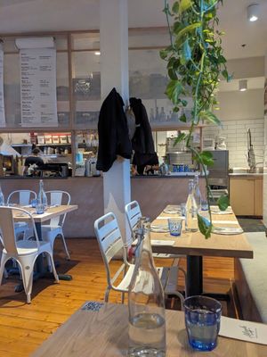 Interior of restaurant at Aleph Middle Eastern Eatery in Vancouver