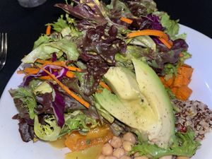 Buddha bowl with avocado at Wildest Restaurant & Bar in Palm Desert