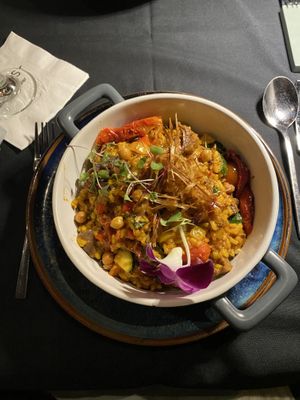 Vegetable Paella! Wonderful flavors!   at Wildest Restaurant & Bar in Palm Desert