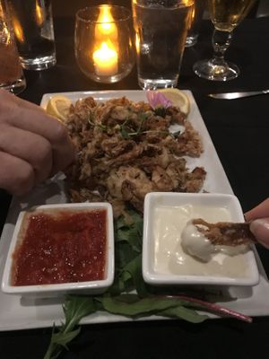 King trumpet “calamari”  #Veganuary at Wildest Restaurant & Bar in Palm Desert
