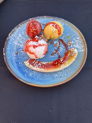 Vegan banana split  at Wildest Restaurant & Bar in Palm Desert