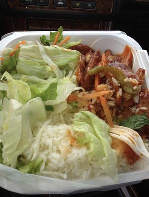 Sweat & Sour Vegan Chicken  at Coconutz Fusion Cafe in Miramar