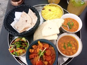Vegan thali at Indiya in Wels