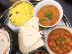 Vegan thali (partial) at Indiya in Wels