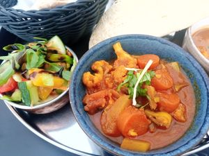 Vegan thali (partial ) at Indiya in Wels