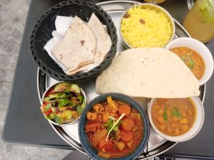 Vegan thali at Indiya in Wels