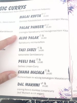 Menu 2023 at Indiya in Wels