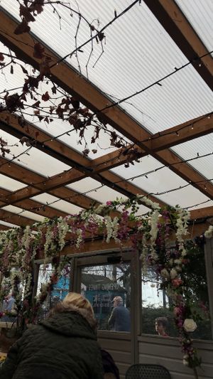 conservatory with pretty decor at Wistow Cafe Bistro in Leicester