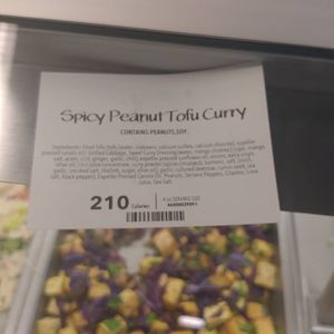 Spicy peanut tofu curry at Whole Foods Market in Riverdale Park