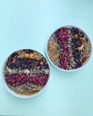 Their smoothie bowls with all the toppings !!  at My Goodness in Berlin