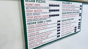 Vegan menu  at Bizza in San Francisco