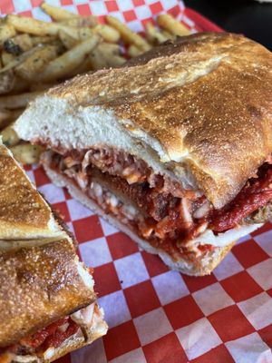Chicken parm sandwichh  at Bizza in San Francisco