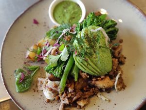 "steamed egg" made vegan at Sweetbrew in Launceston