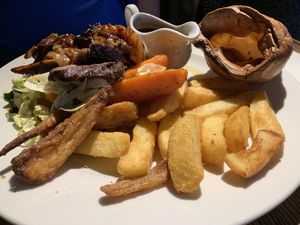 Traditional Sunday roast with pudding  at The Dun Cow in Rugby