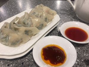 Steamed dumplings at Harmony Village Vegetarian in Hong Kong Island