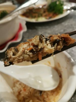 mock fish  at Harmony Village Vegetarian in Hong Kong Island