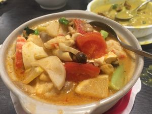 Tom Yam Soup at Harmony Village Vegetarian in Hong Kong Island