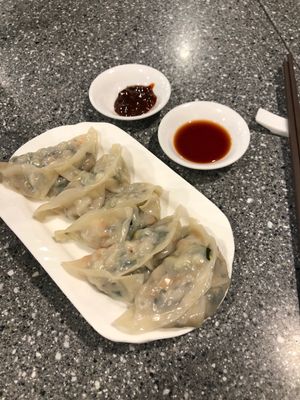 Steamed dumplings at Harmony Village Vegetarian in Hong Kong Island