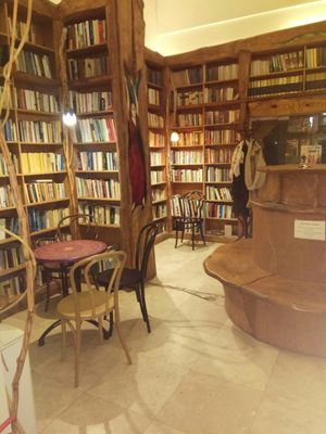 You can also seat in the library at Maghaz Restaurant and Teahouse in Budapest