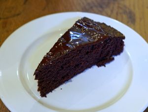 Chocolate/Buckwheat cake at Cafe Folk in Le Mans