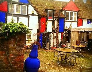 ...a charming courtyard outside at The Drawingroom in Chesham