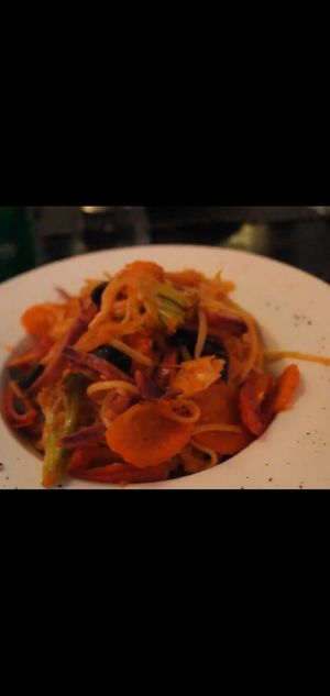 Vegan pasta at La Silapa in Luang Prabang